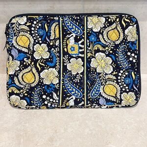 Vera Bradley Quilted Laptop Sleeve Ellie Blue Elephant Print
